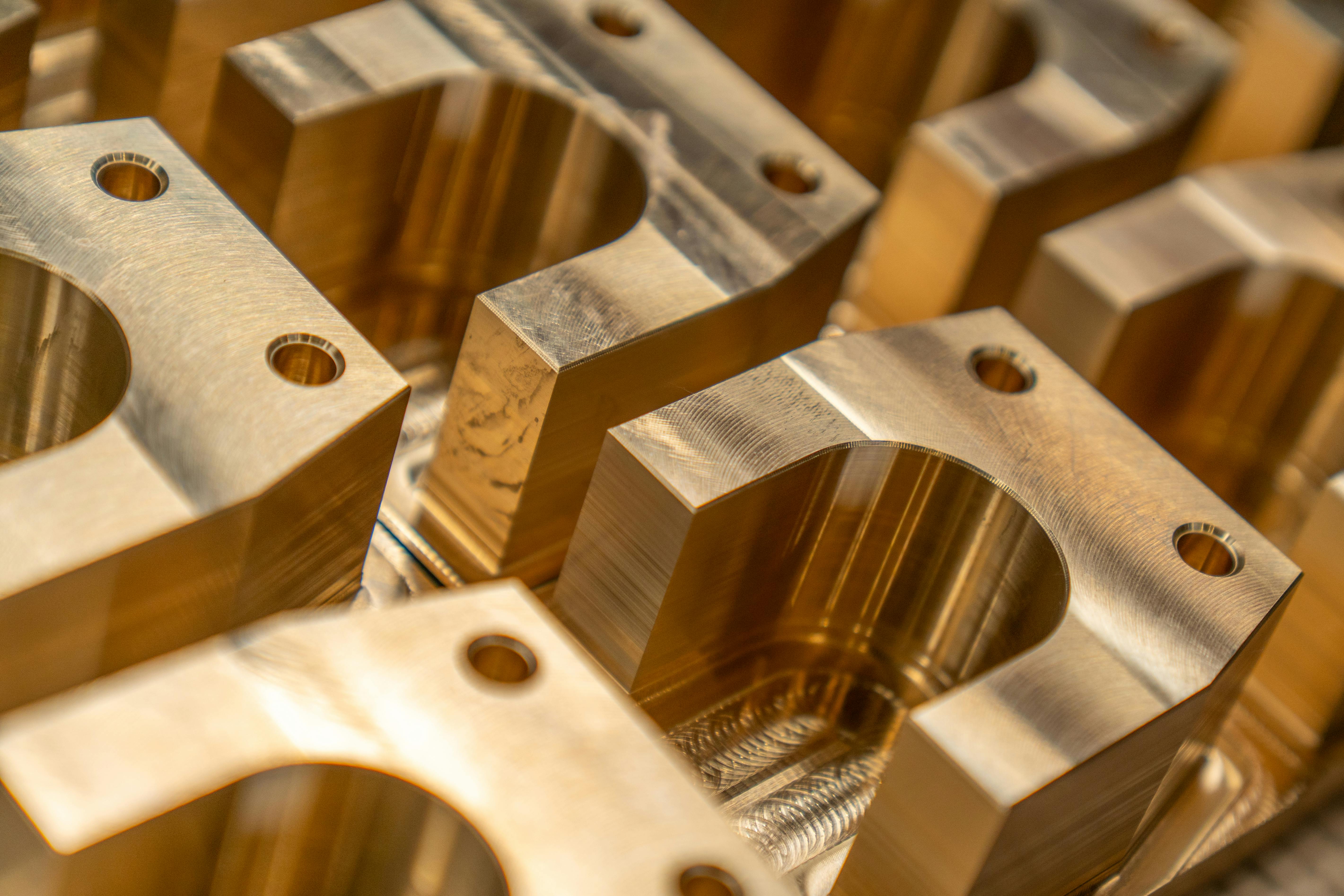 Close-up photo of finished machined parts
